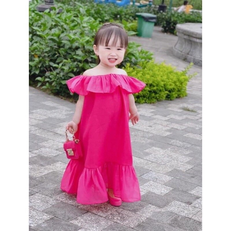 (8-20kg) Váy maxi bé gái, đầm hè trễ vai cực xinh cho bé gái mềm min TTR30 TTR331 TTN332