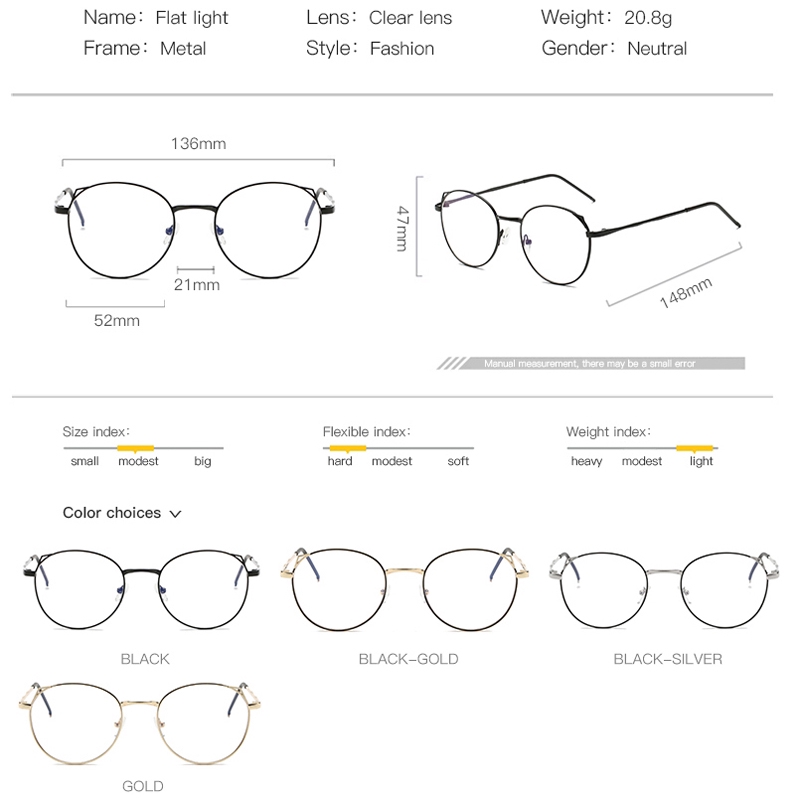 Kính mát gọng kim loại tròn Unisex