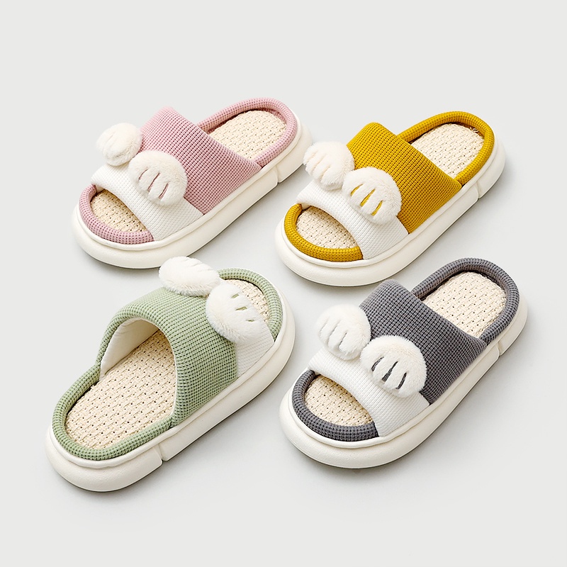 Dép đi trong nhà Cheerful Mario bằng cotton linen chống trượt thiết kế 2022 mới cho trẻ nhỏ