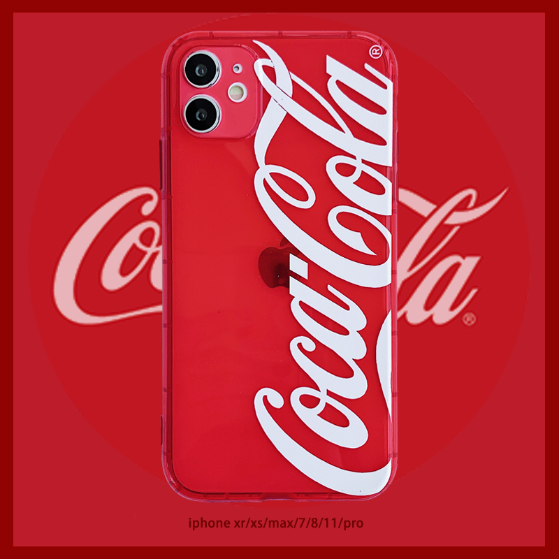 Ốp điện thoại màu đỏ dạ quang chữ Coca-Cola cho iPhone 7/8 Plus / X / XS / XR / XS MAX / 11/11 PRO / 11 Pro MAX / SE2