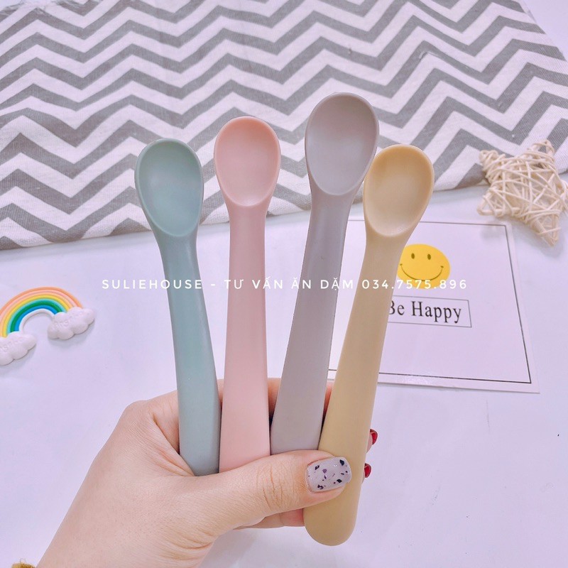 Thìa ăn dặm silicon Poled Hàn Quốc