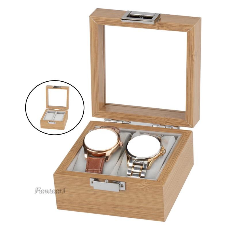 Hộp đựng đồng hồ bằng gỗ mềm có gương soi