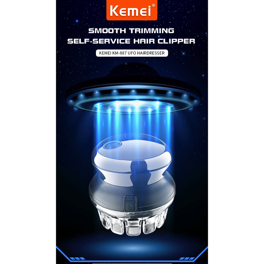 Tông đơ cắt tóc DIY Kemei KM-887 thiết kế dạng xoay hoạt động có hoặc không dây cho nam