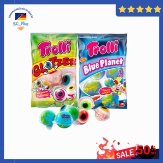 Kẹo dẻo Trolli Planet & Pop Eye gói 75gr (4 viên), hàng Đức, Quả địa cầu & con mắt