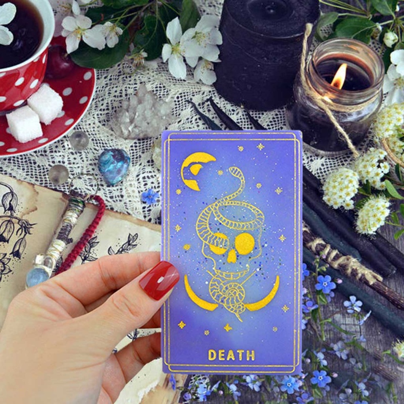 Khuôn Silicone Làm Mặt Dây Chuyền Thẻ Bài Tarot Arcana Độc Đáo DIY