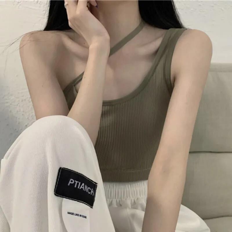 Áo Tank Top Sát Nách Hở Một Bên Vai Gợi Cảm Cho Nữ JP4 JP5