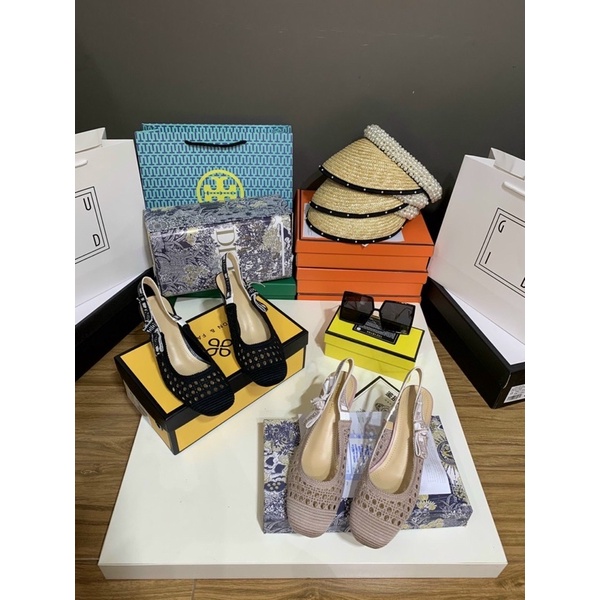 Sandal cao gót D i o r tăm lỗ fullbox