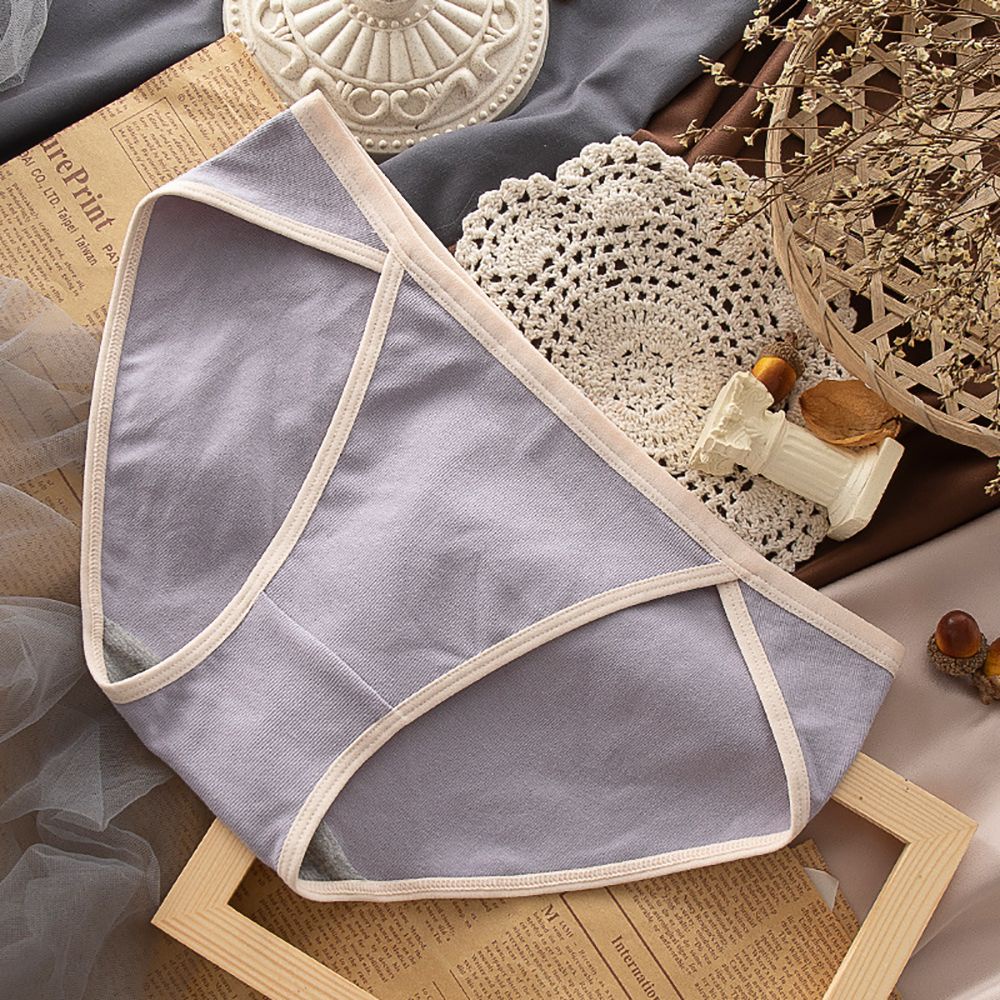 Quần lót cotton mềm lưng thấp màu trơn thoáng khí phong cách thể thao thời trang cho nữ