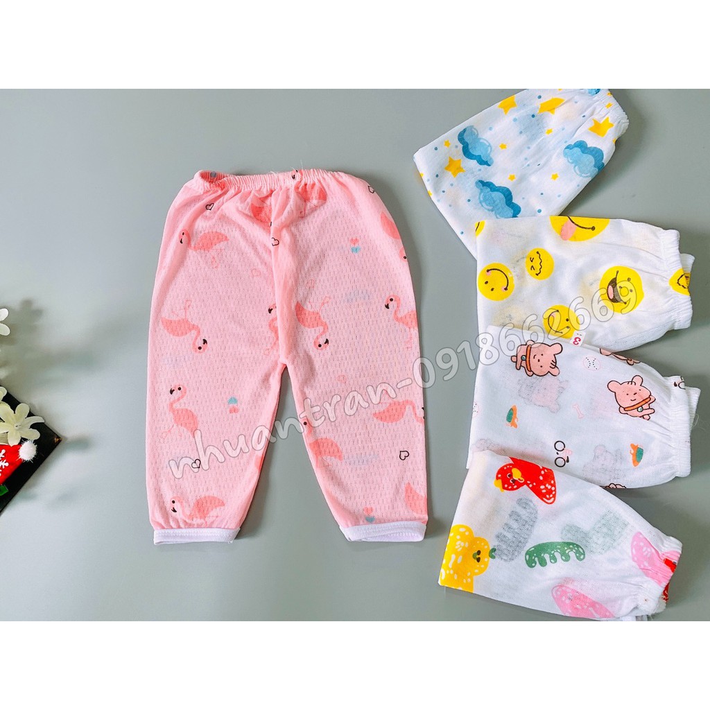 Set 10 quần dài cotton giấy bé trai, bé gái 3-15kg