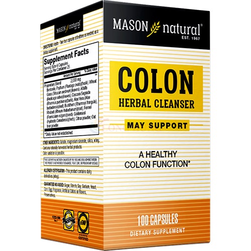 Viên uống Mason Natural Colon Herbal Cleanser hỗ trợ chức năng đại tràng