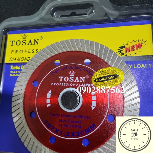 lưỡi cắt gạch đa năng TOSAN 107x1.2x20mm hàng chính hãng (khô nước đều dùng được)