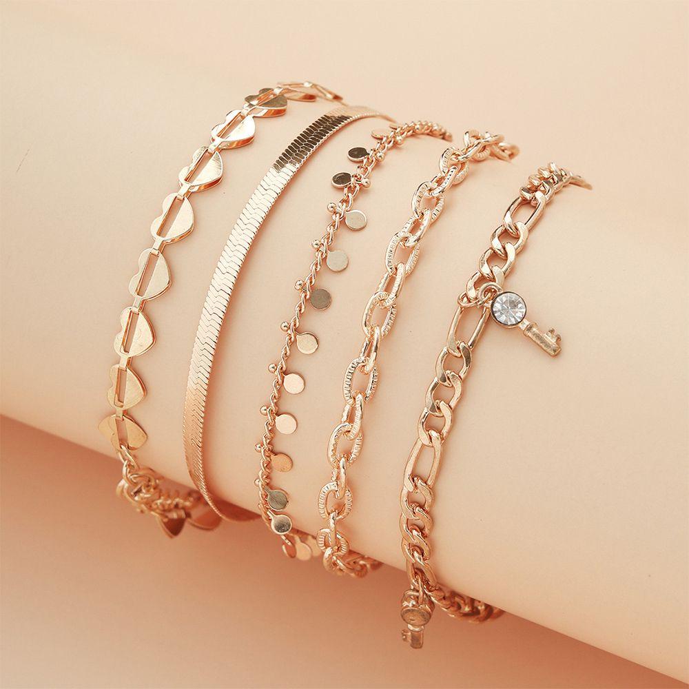 Lắc Chân Mặt Hình Trái Tim Phong Cách Bohemian Có Thể Điều Chỉnh