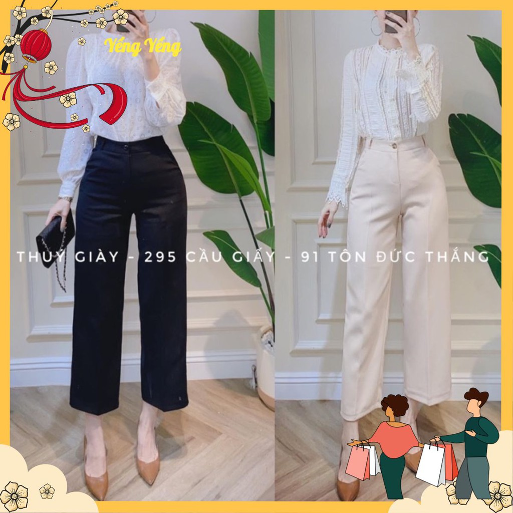 QUẦN SUÔNG ỐNG RỘNG CÚC GIỮA 2 MÀU