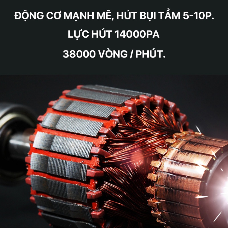 Máy hút bụi cầm tay Deerma DX900 14000Pa 600W 1.2L CÔNG NGHỆ LỐC XOAY CYCLONE VÀ BỘ LỌC HEPA