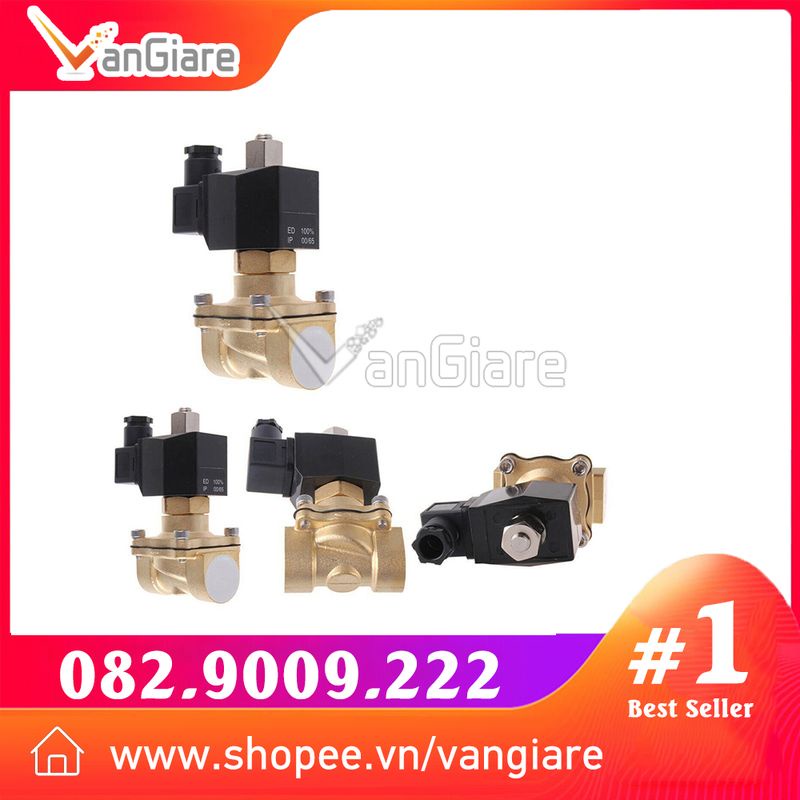 Van điện từ thường mở - có điện van đóng, coil đúc 220v 24v ren 21 27 34