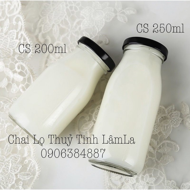 Chai Thuỷ Tinh Đựng Sữa 200ml - 250ml Nắp Thiếc | BigBuy360 - bigbuy360.vn