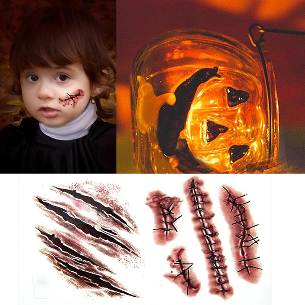 Hình xăm dán hình vết thương hóa trang halloween D3U5 H3V6 Q6X8 M7X1