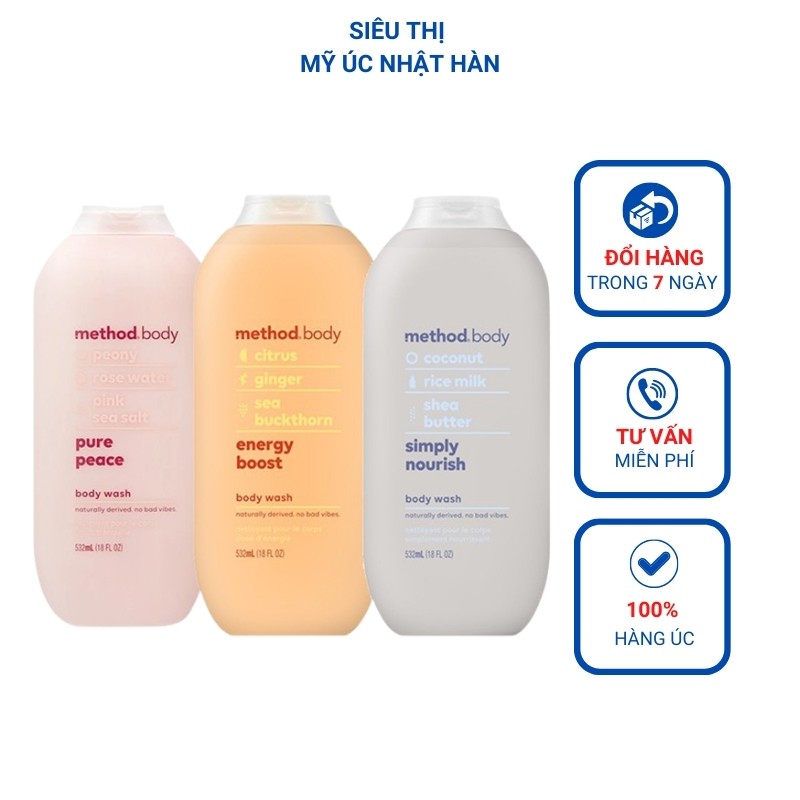 Sữa tắm Method Body Úc 535ml