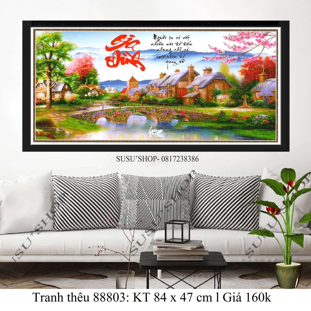 Tranh thêu chữ thập ( Giá sỉ) Gia đình 88803 84*47cm