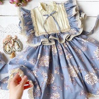 Đầm Công Chúa Họa Tiết Hoa Phong Cách Lolita Xinh Xắn Cho Bé Gái
