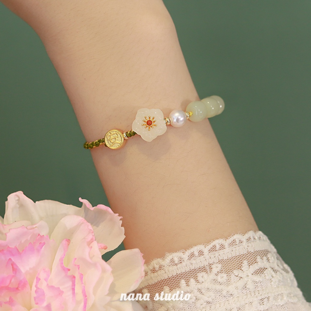 Vòng Tay Ngọc Bích Chống Nóng Phong Cách Trung Hoa Cổ Điển Cho Nữ
