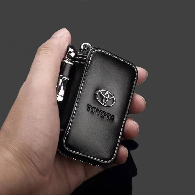 Bao Da Đựng Chìa Khóa Xe Hơi Có Móc Kim Loại Và Khóa Kéo