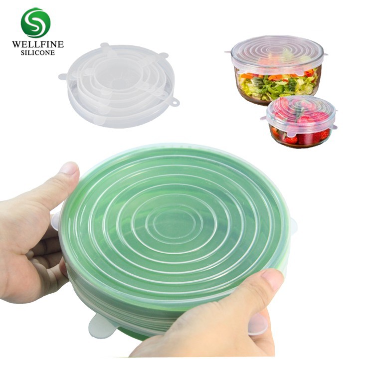 Set 6 cái nắp đậy thực phẩm silicon nhiều kích cỡ