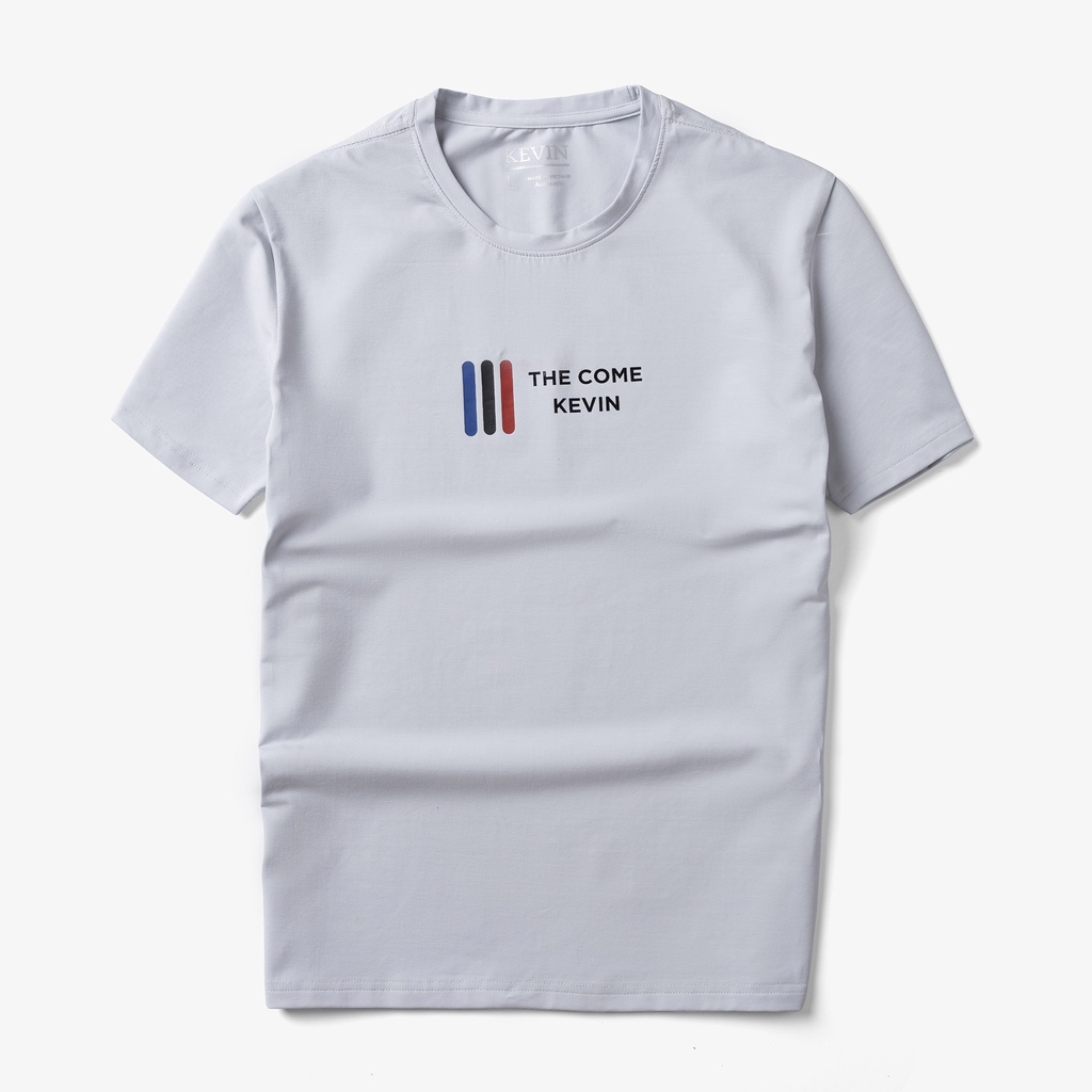 Áo thun nam cổ tròn Kevin vải cotton Compact co giãn 4 chiều in sọc