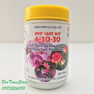 Phân bón lá cao cấp HPV 6-30-30 Kích thích ra hoa lọ 100g dùng cho phog lan và các loại cây cảnh.