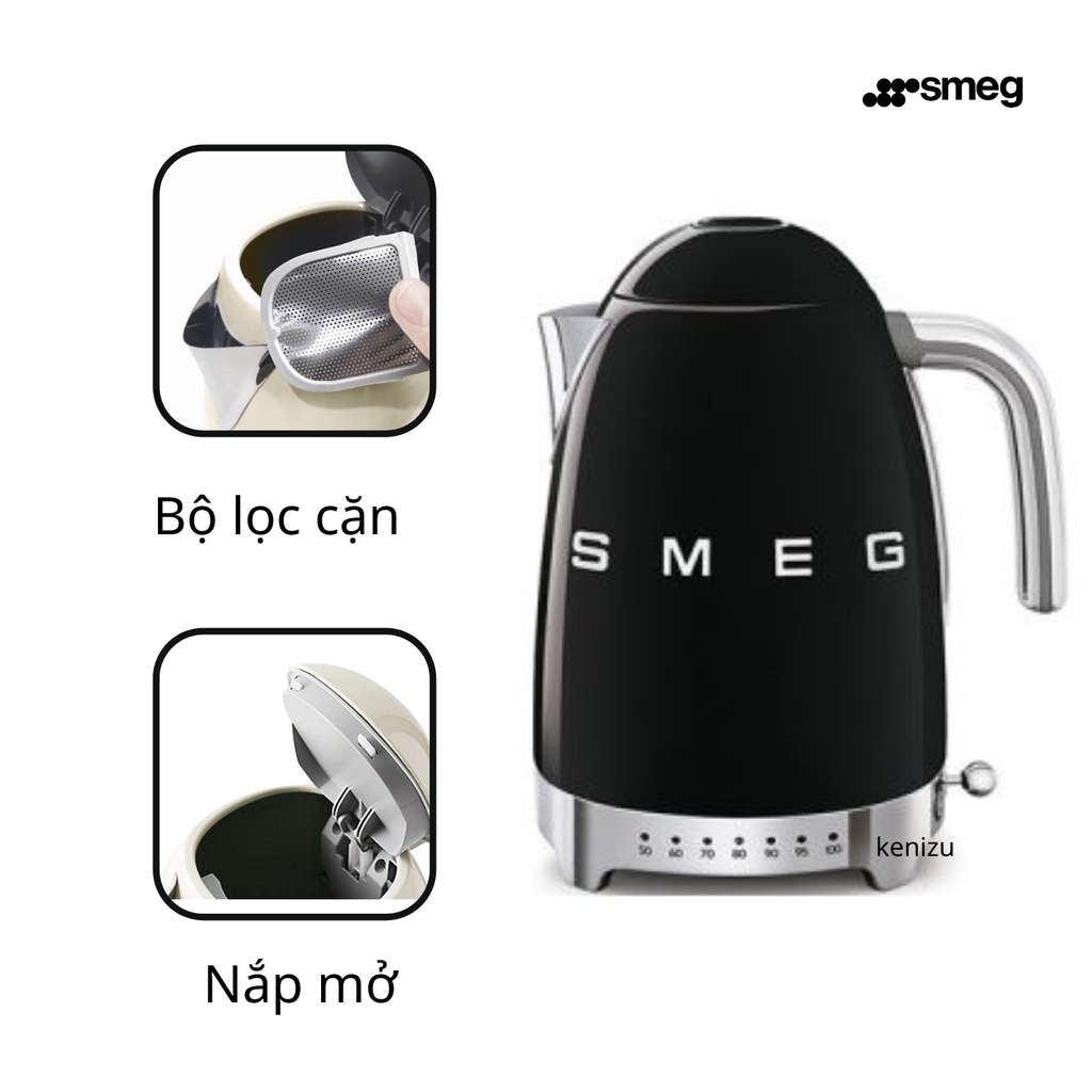 Ấm siêu tốc SMEG KLF04 - Ấm đun nước có điều chỉnh nhiệt độ