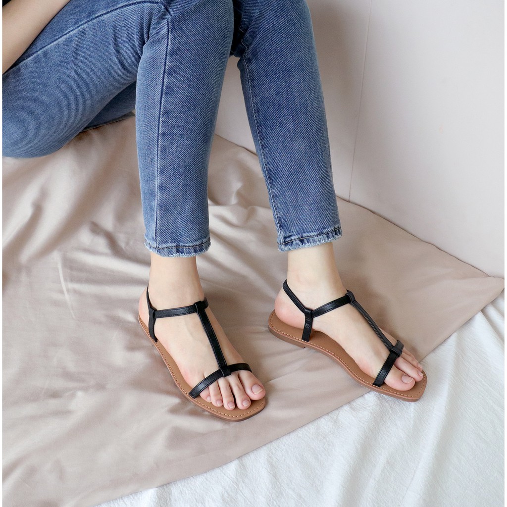 Dép sandal nữ đẹp thời trang đi biển bệt dây mảnh đế quai ngang chính hãng bAimée & bAmor – MS1644