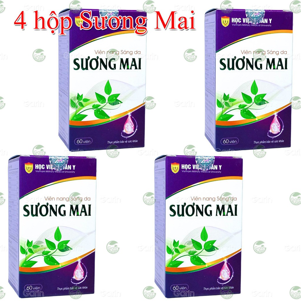 [TRẮNG DA, MỜ NÁM,TÀN NHANG] Bộ 4 Viên uống sáng da SƯƠNG MAI Học Viện Quân Y (60 viên x 4)