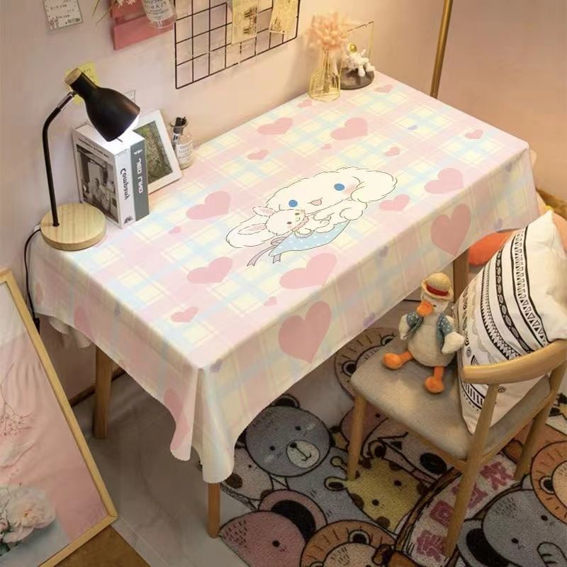 Khăn Trải Bàn Họa Tiết Sanrio Melody Kuromi Cinnamon Dog Dễ Thương Chống Bụi