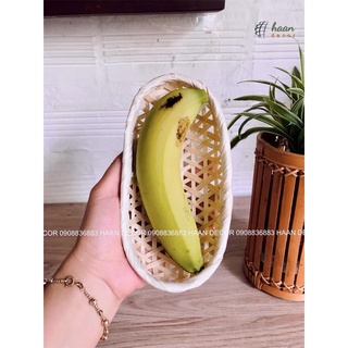 Rổ tre oval decor bánh, trái cây, size mini và size lớn