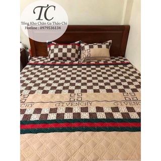 Bộ Ga Trần Bông + 2 Vỏ Gối Trần Bông Cotton Poly Dày Dặn