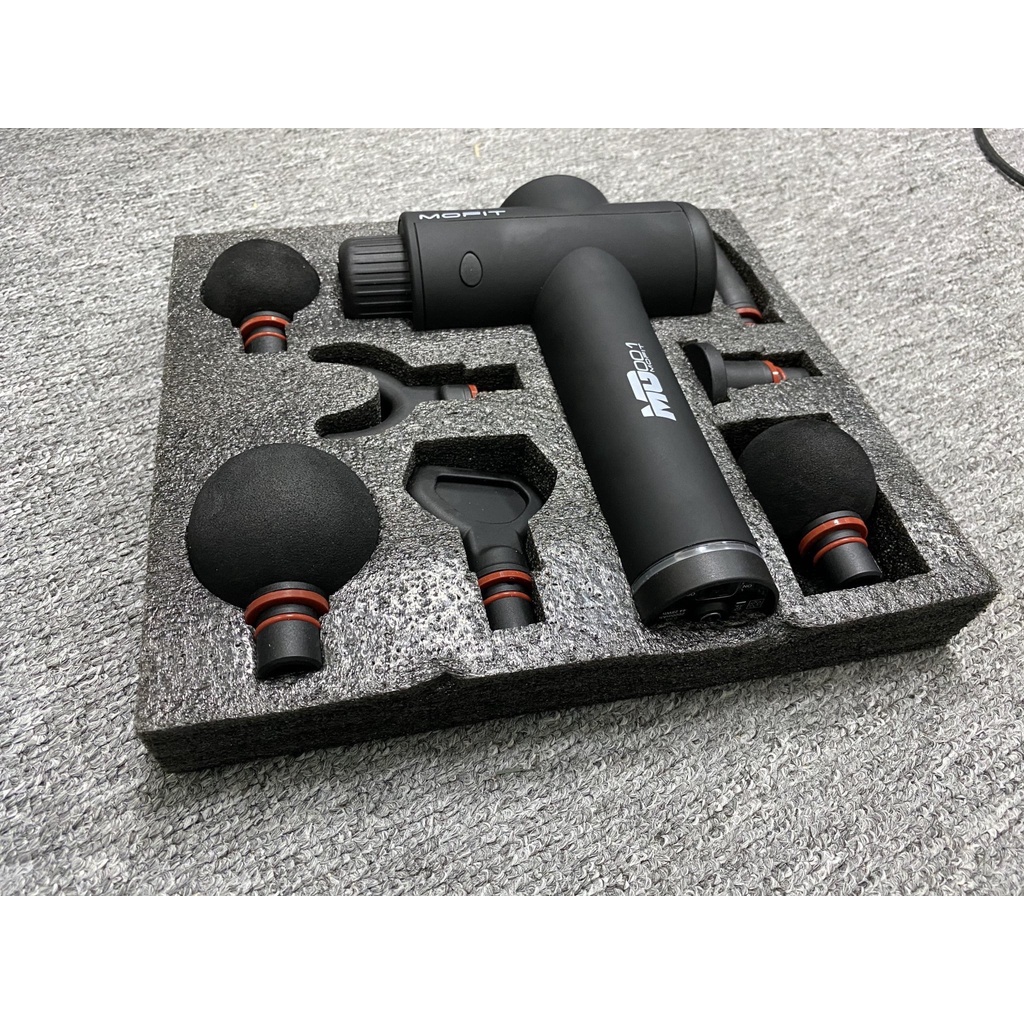 Máy massage cầm tay MOFIT Magic Gun MG 001 máy mát xa cổ vai gáy súng massage có 6 đầu matxa thích hợp các vùng cơ thể