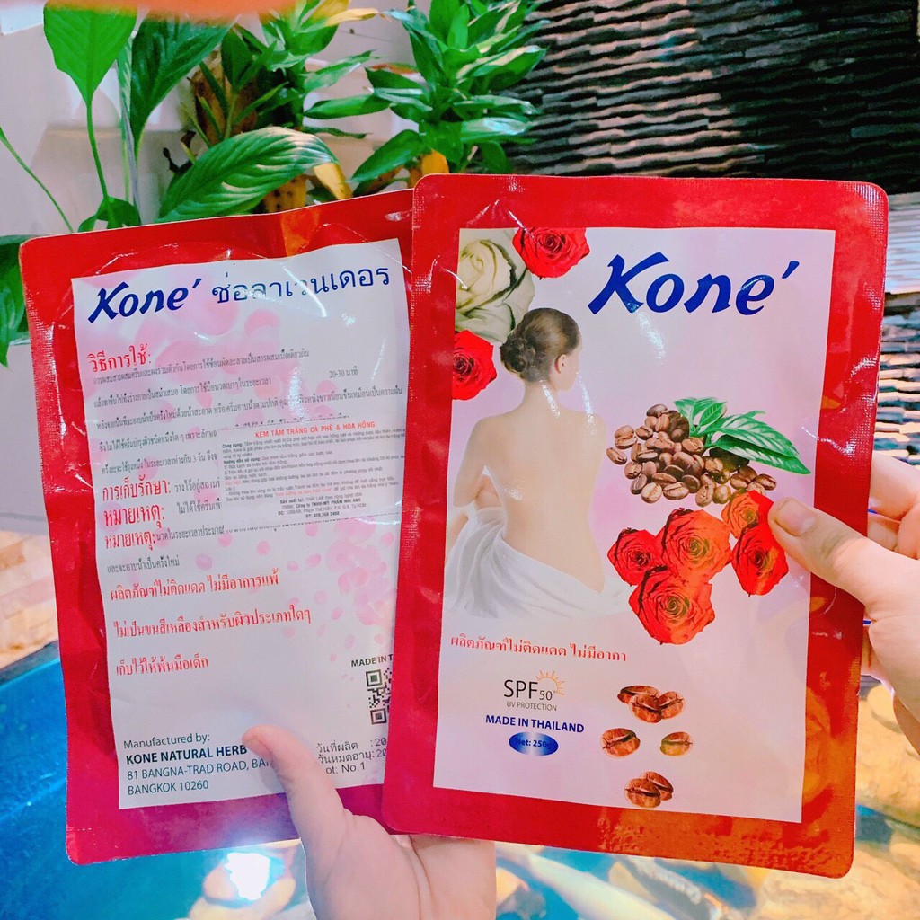 tắm dưỡng trắng kone’ đỏ hương hoa của thái lan