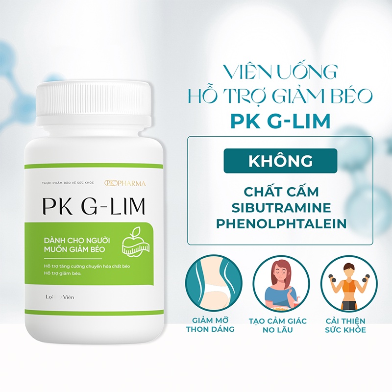Viên uống hỗ trợ giảm cân PK G-LIM Dr.Lacir 1 hộp 30 viên - thúc đẩy đốt cháy mỡ thừa DR49