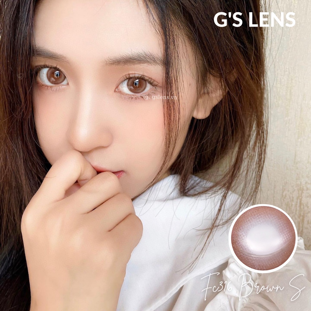 Kính Áp Tròng Nâu Sáng Hot Douyin Size S 14.2mm Có 0-7 Độ Lệch Độ Bee Brown