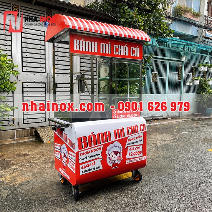 Xe bánh mì chả cá mẫu mới nhất 1M