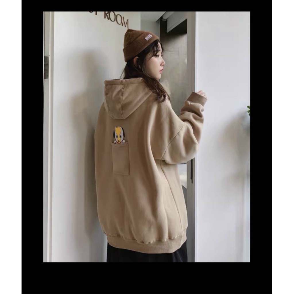 ÁO KHOÁC HOODIE NAM NỮ CÚN NHỎ TÚI LƯNG SIÊU CUTE SIÊU ĐẸP