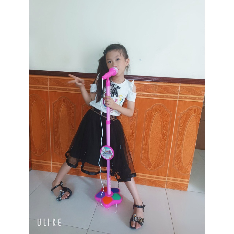 Đồ chơi Micro hát karaoke Kid Star tập làm ca sĩ, tích hợp loa, đèn, kết nối được với điện thoại cho bé
