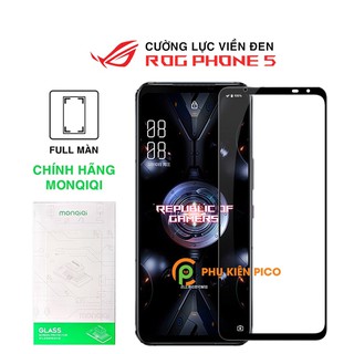 Kính cường lực Rog Phone 5 full màn hình viền đen siêu mỏng Monqiqi - Dán màn hình Rogphone 5