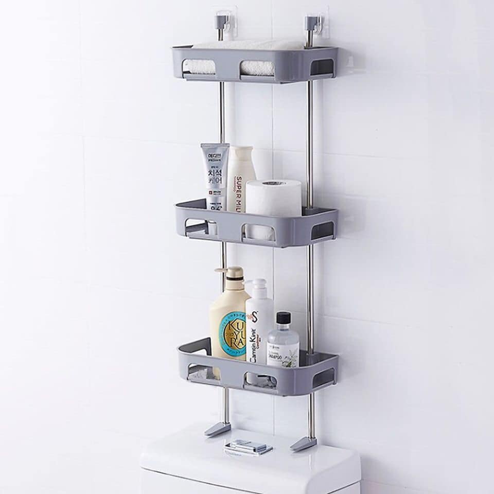 Kệ nhà vệ sinh 3 tầng dán tường đa năng