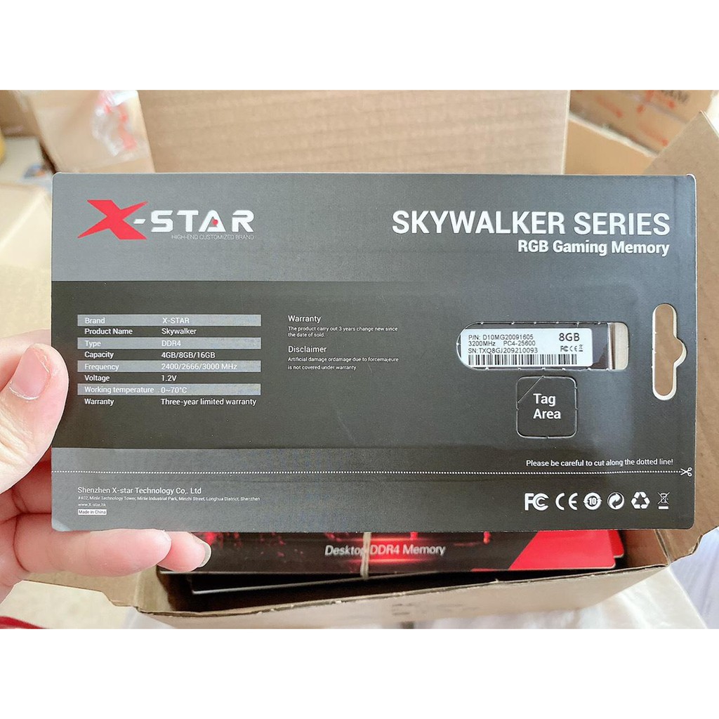 Ram PC DDR4 Xstar 8GB bus 3200 tản led RGB bảo hành chính hãng 36 tháng