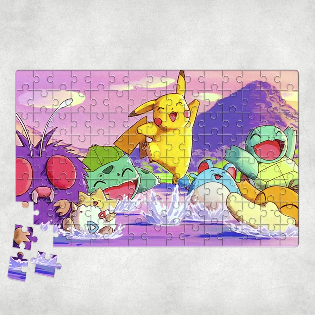 Tranh ghép hình A4, A5 Anime, xếp hình POK MON - Mẫu 2