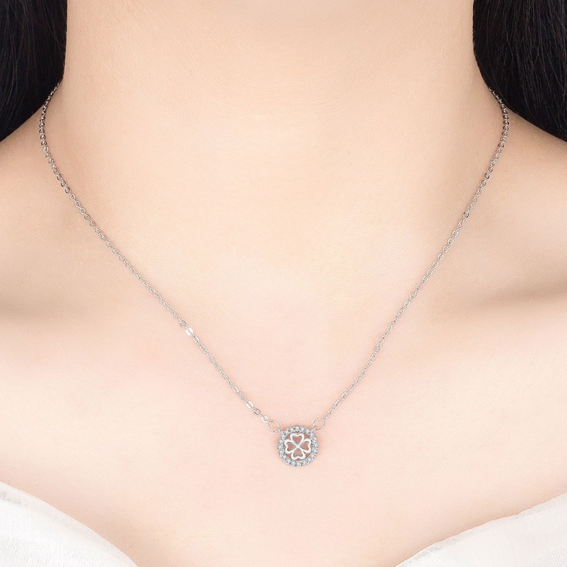 Vòng cổ Đồng Mặt Cỏ Bốn Lá Phong Cách Retro Thời Trang