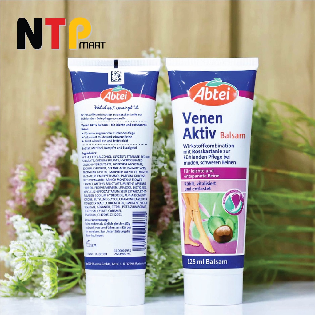 Kem bôi giãn tĩnh mạch Abtei Venen Aktiv Balsam tuýp 125ml nhập khẩu Đức