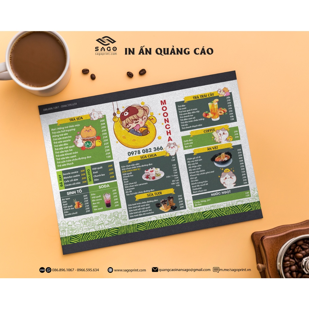 IN MENU NHỰA GIÁ RẺ, MENU CHỐNG NƯỚC