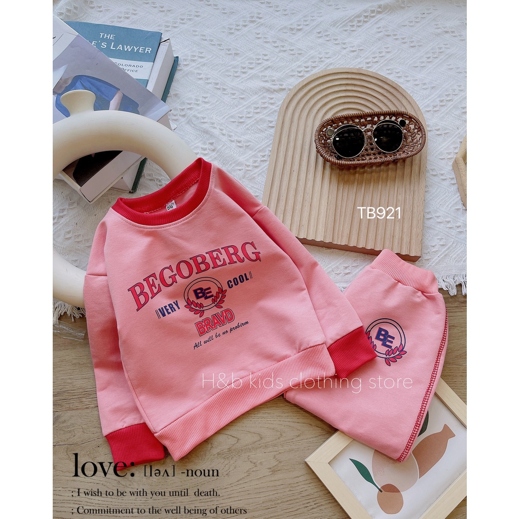 Bộ Nỉ Da Cá Cho Bé Gái - Bộ Thu Đông Dài Tay Sành Điệu DOBO054